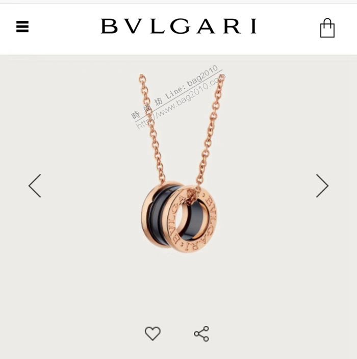 Bvlgari飾品 寶格麗黑陶瓷項鏈 s925純銀鉑金玫瑰金項鏈  zgbq3101